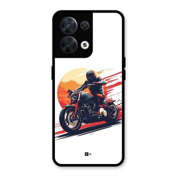 Retro Biker Glass Back Case for Oppo Reno8 5G