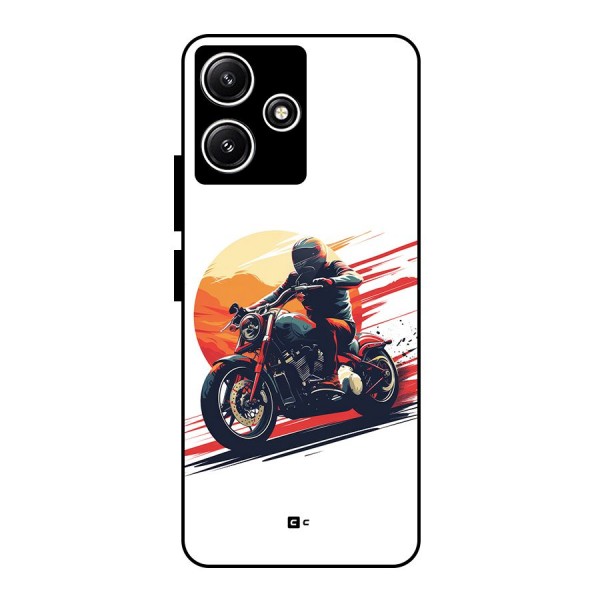 Retro Biker Glass Back Case for Poco M6 Pro