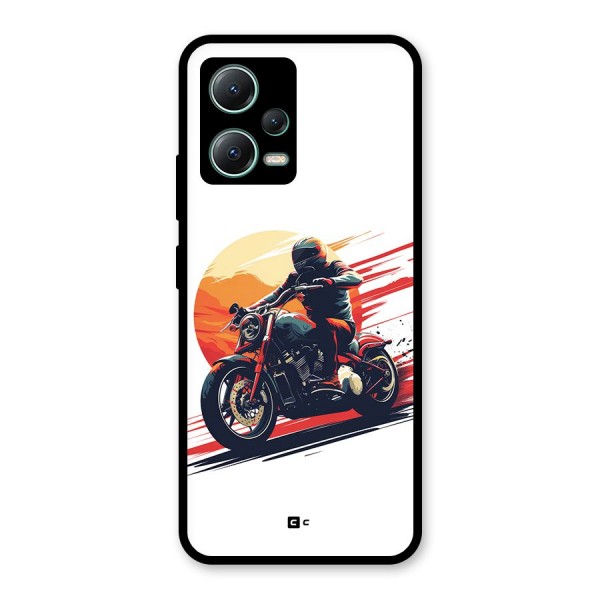 Retro Biker Glass Back Case for Poco X5