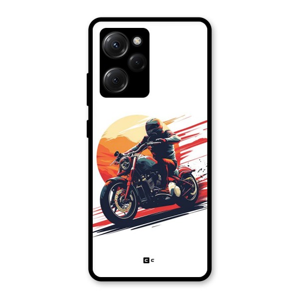 Retro Biker Glass Back Case for Poco X5 Pro