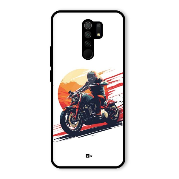 Retro Biker Glass Back Case for Redmi 9 Prime