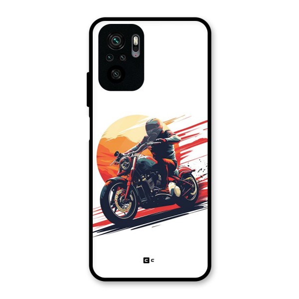 Retro Biker Glass Back Case for Redmi Note 10