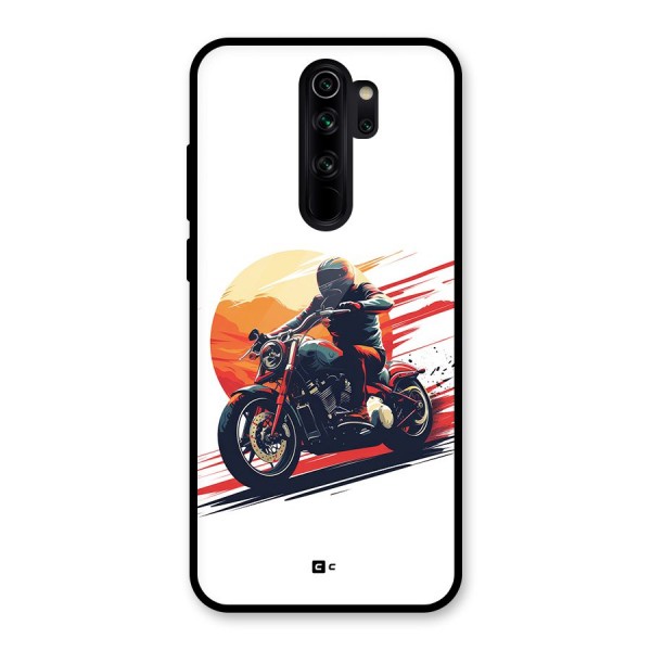 Retro Biker Glass Back Case for Redmi Note 8 Pro