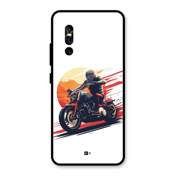 Retro Biker Glass Back Case for Vivo V15 Pro