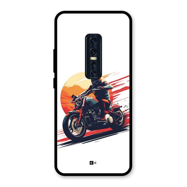 Retro Biker Glass Back Case for Vivo V17 Pro