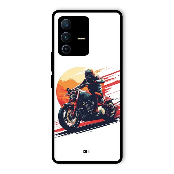 Retro Biker Glass Back Case for Vivo V23 Pro