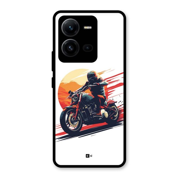 Retro Biker Glass Back Case for Vivo V25