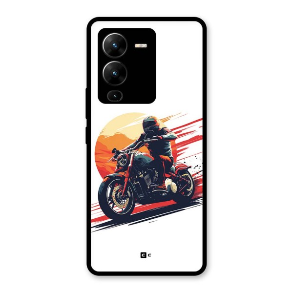 Retro Biker Glass Back Case for Vivo V25 Pro