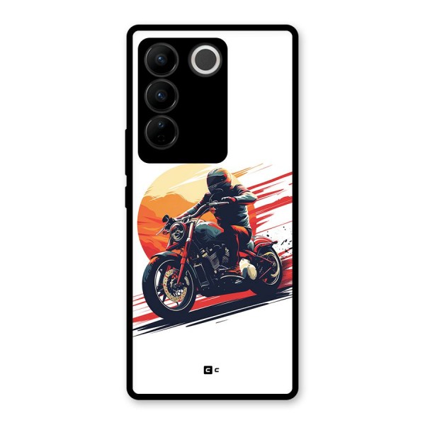 Retro Biker Glass Back Case for Vivo V27 Pro