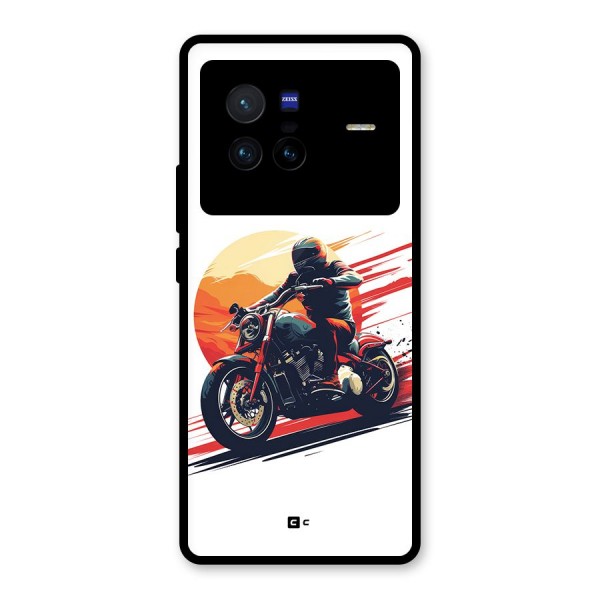 Retro Biker Glass Back Case for Vivo X80