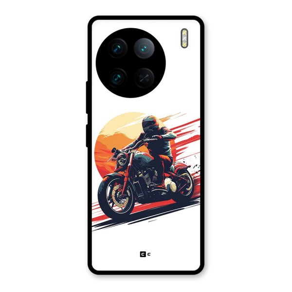 Retro Biker Glass Back Case for Vivo X90 Pro