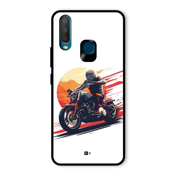 Retro Biker Glass Back Case for Vivo Y12