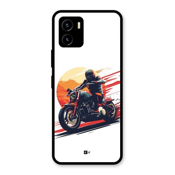 Retro Biker Glass Back Case for Vivo Y15s