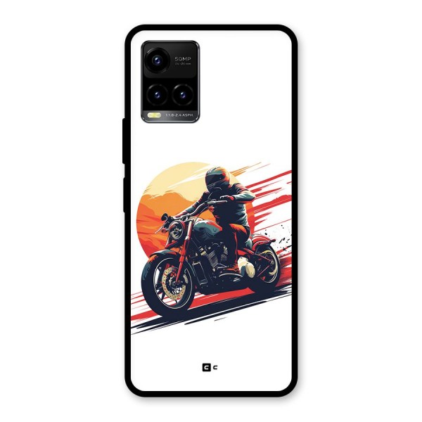 Retro Biker Glass Back Case for Vivo Y21A