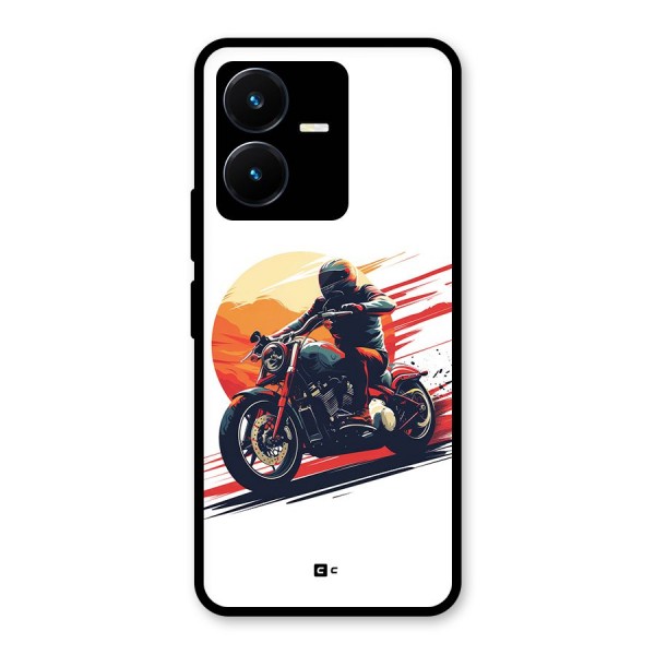 Retro Biker Glass Back Case for Vivo Y22