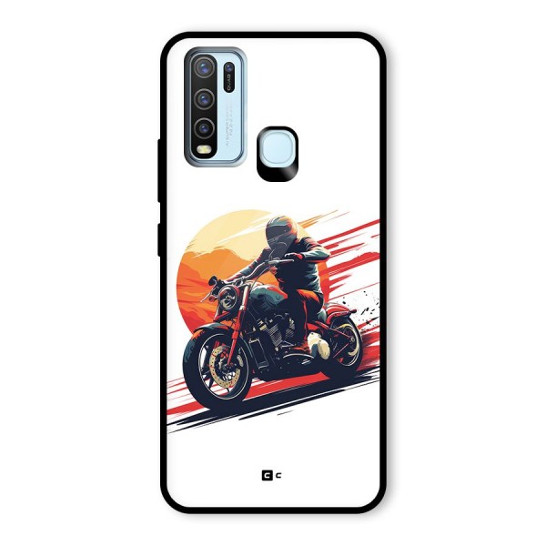 Retro Biker Glass Back Case for Vivo Y30