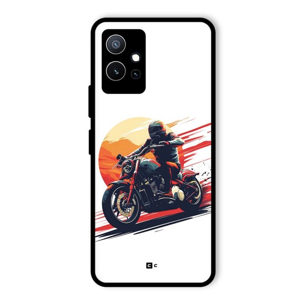 Retro Biker Glass Back Case for Vivo Y75 5G