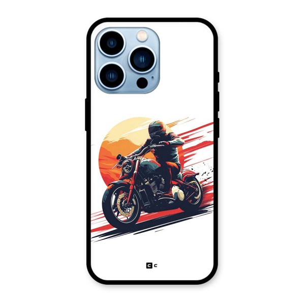 Retro Biker Glass Back Case for iPhone 13 Pro