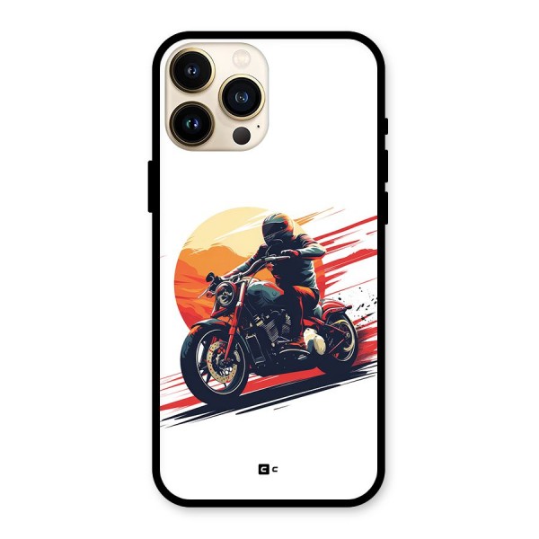 Retro Biker Glass Back Case for iPhone 13 Pro Max