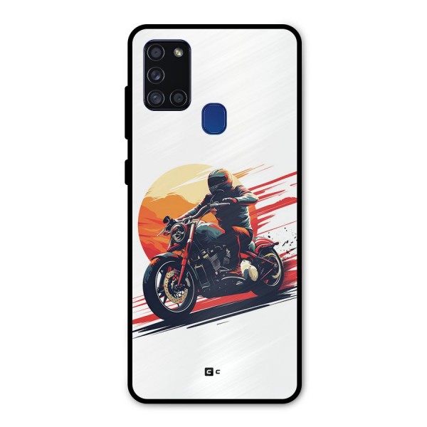 Retro Biker Metal Back Case for Galaxy A21s