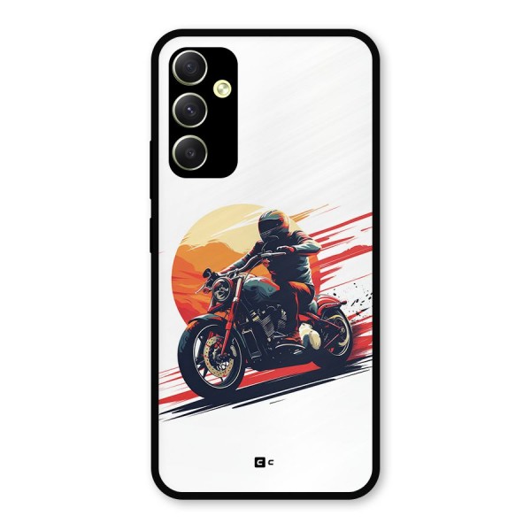 Retro Biker Metal Back Case for Galaxy A34