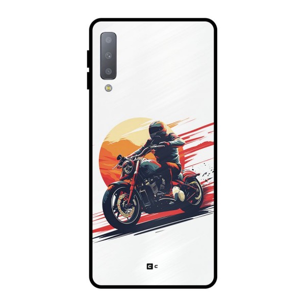 Retro Biker Metal Back Case for Galaxy A7 (2018)