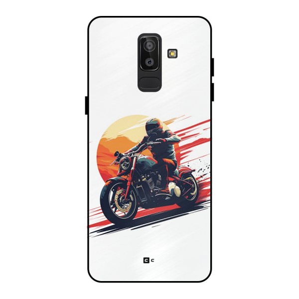 Retro Biker Metal Back Case for Galaxy J8