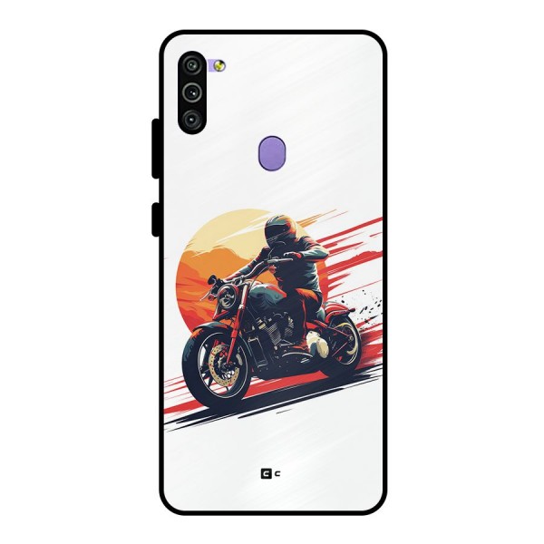 Retro Biker Metal Back Case for Galaxy M11