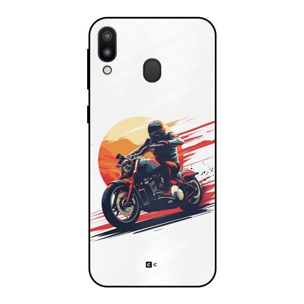 Retro Biker Metal Back Case for Galaxy M20