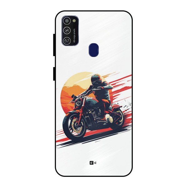 Retro Biker Metal Back Case for Galaxy M21