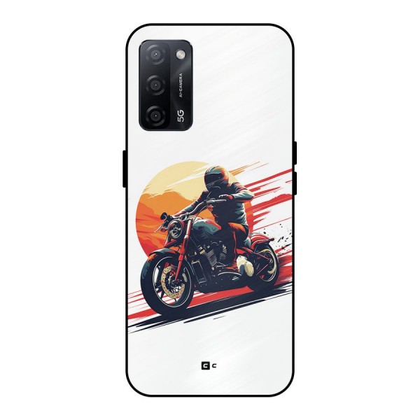 Retro Biker Metal Back Case for Oppo A53s 5G