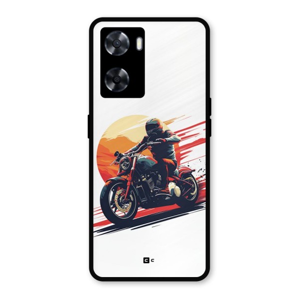 Retro Biker Metal Back Case for Oppo A57 2022