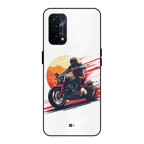 Retro Biker Metal Back Case for Oppo A74 5G