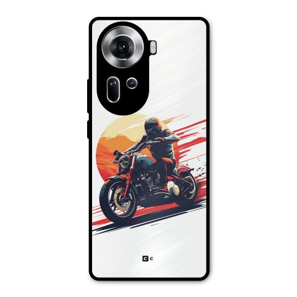 Retro Biker Metal Back Case for Oppo Reno11 5G