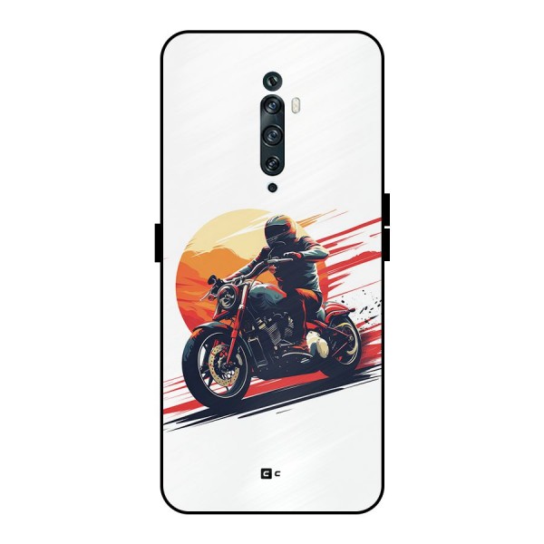 Retro Biker Metal Back Case for Oppo Reno2 F