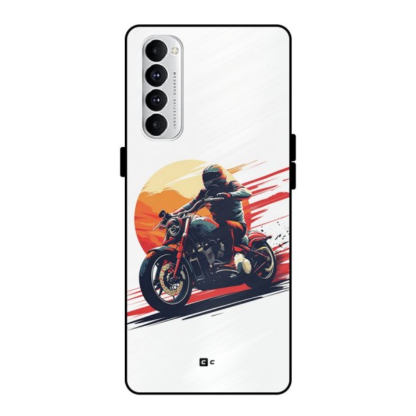 Retro Biker Metal Back Case for Oppo Reno4 Pro