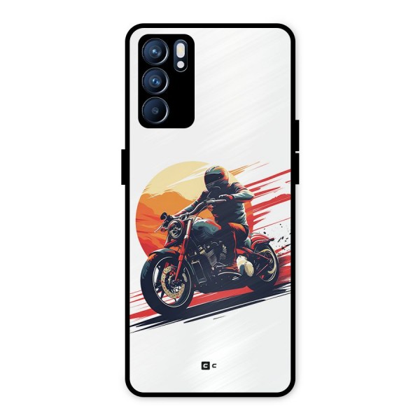 Retro Biker Metal Back Case for Oppo Reno6 5G