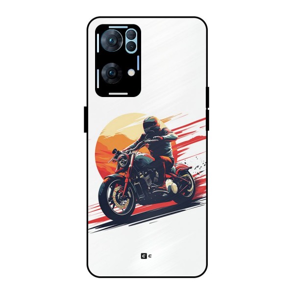 Retro Biker Metal Back Case for Oppo Reno7 Pro 5G