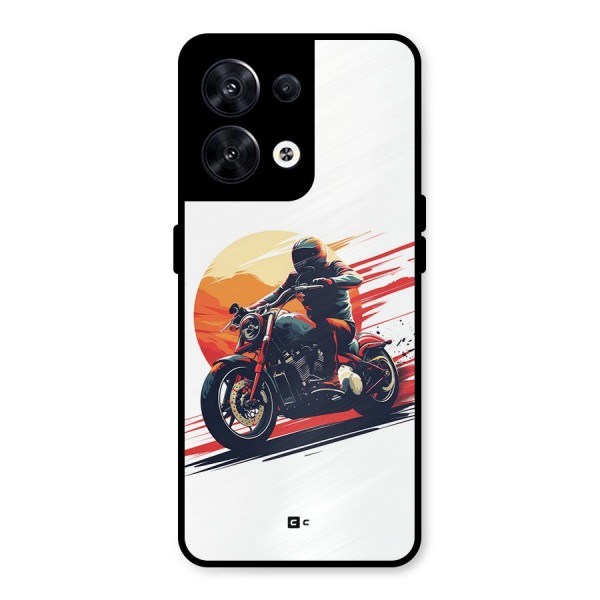 Retro Biker Metal Back Case for Oppo Reno8 5G