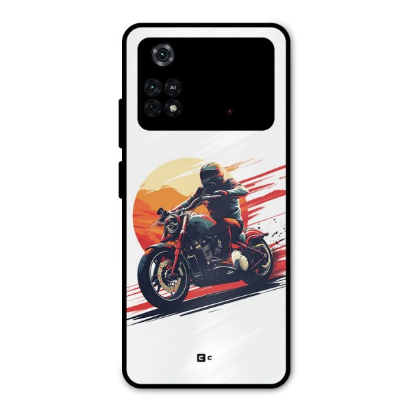 Retro Biker Metal Back Case for Poco M4 Pro 4G