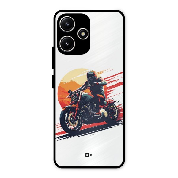 Retro Biker Metal Back Case for Redmi 12 5G