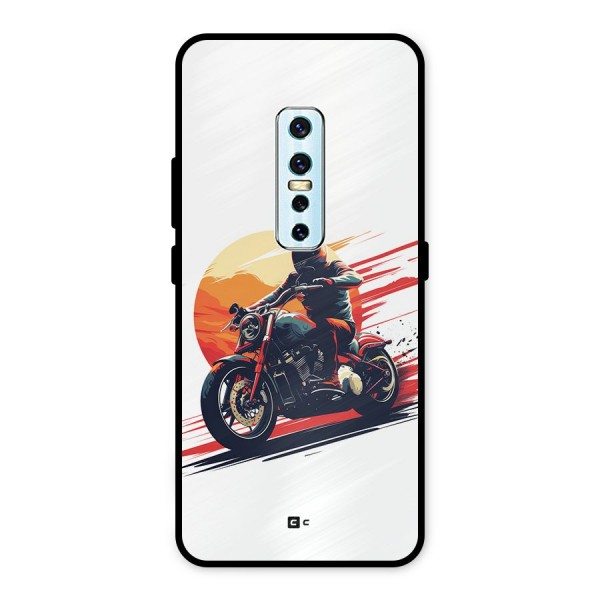 Retro Biker Metal Back Case for Vivo V17 Pro