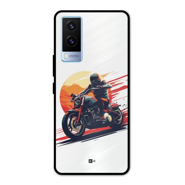 Retro Biker Metal Back Case for Vivo V21e 5G