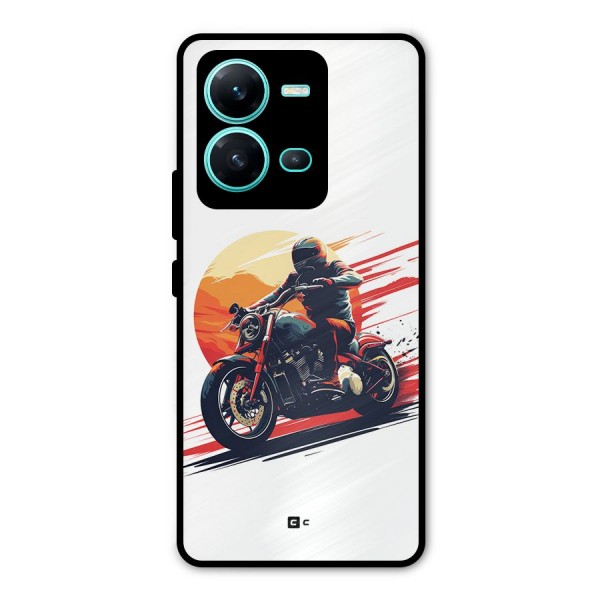 Retro Biker Metal Back Case for Vivo V25