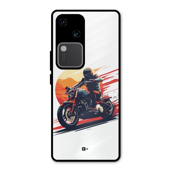 Retro Biker Metal Back Case for Vivo V30