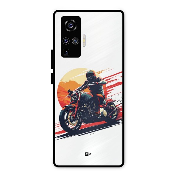 Retro Biker Metal Back Case for Vivo X50 Pro