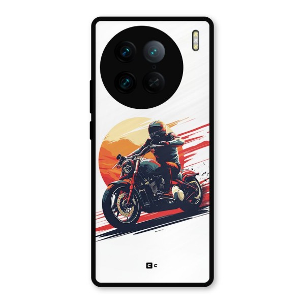 Retro Biker Metal Back Case for Vivo X90 Pro