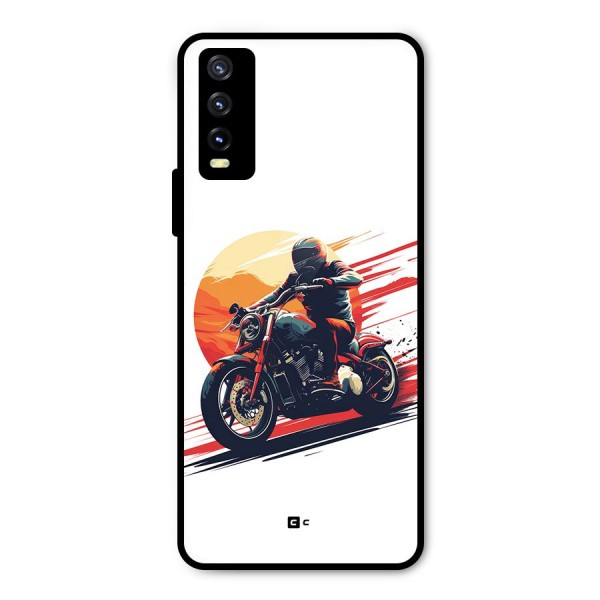 Retro Biker Metal Back Case for Vivo Y20 2021