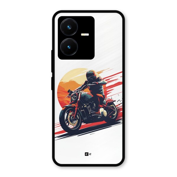 Retro Biker Metal Back Case for Vivo Y22s