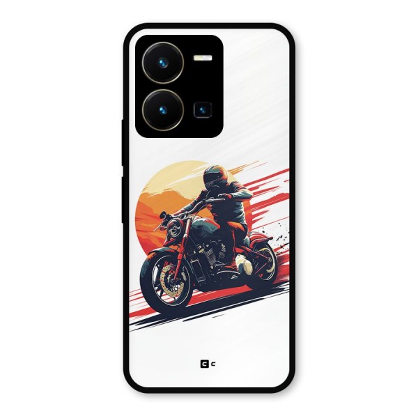 Retro Biker Metal Back Case for Vivo Y35